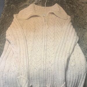 dressbarn Cream Cable Knit Turtleneck Sweater